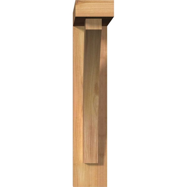 Thorton Block Smooth Bracket W/ Offset Brace, Western Red Cedar, 3 1/2W X 14D X 18H